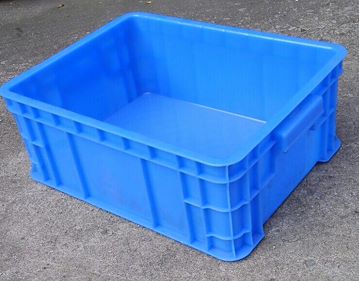 塑料周转箱 小号蓝色胶箱 食品级带盖包装箱塑料箱